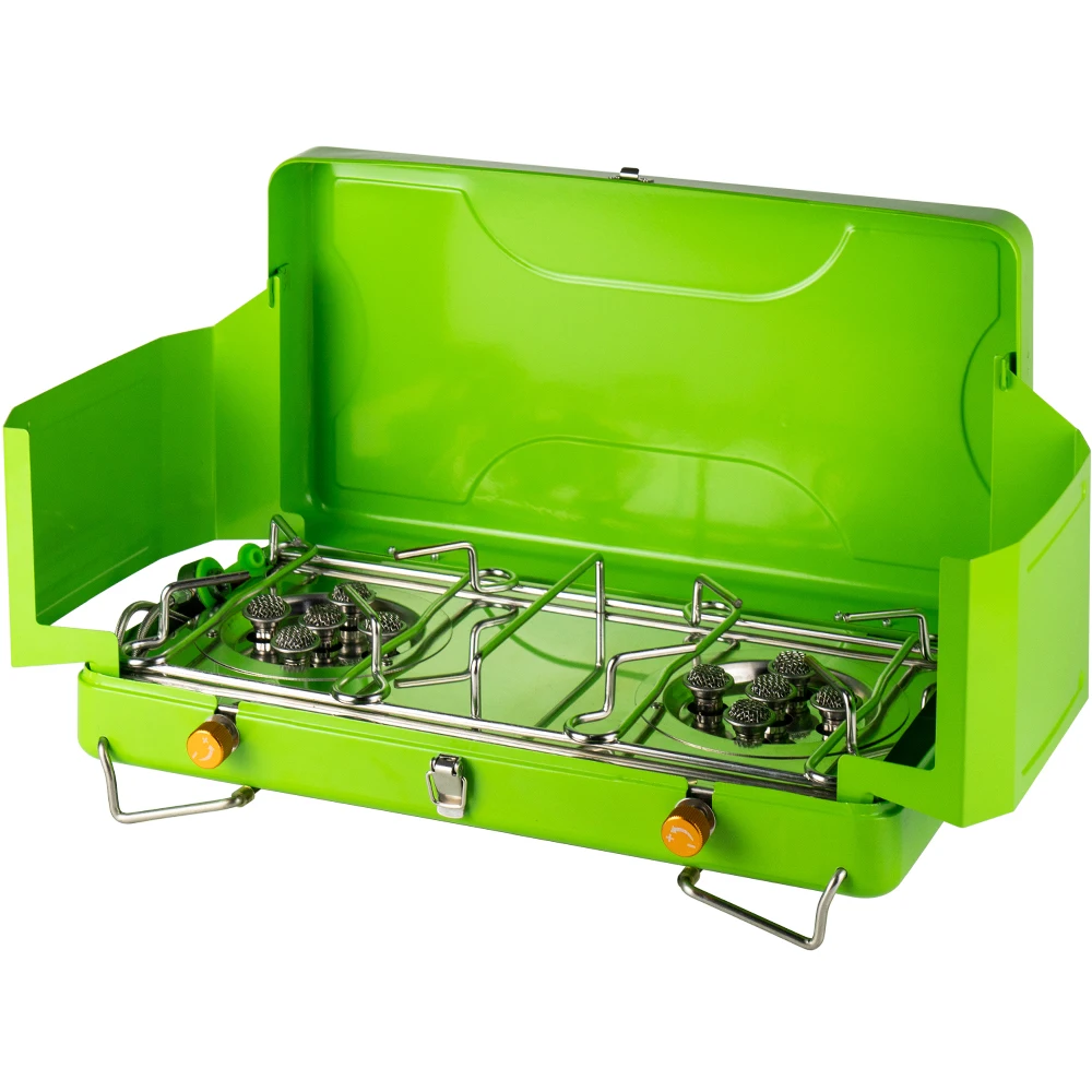BRS-81 Twin Star Windproof Stove Outdoor Portable Camping Cooking Burner Domestic Gas Propane Gas Stove