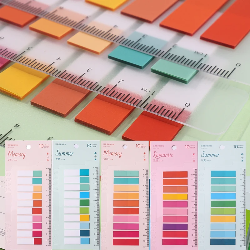 200 Sheets Sticky Notes with Ruler for Index Tabs Page Markers To Do List Planners Posted It School Office Stationery Supplies