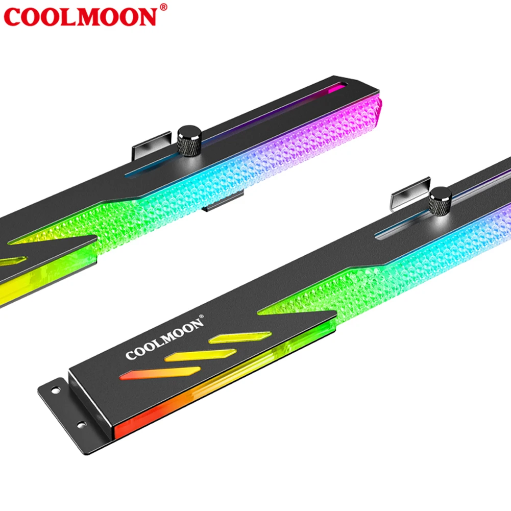 COOLMOON GT8 Graphics Card Bracket 5V ARGB Multi-interface Synchronous Horizontal Chassis Decoration GPU Video Card Stand Holder