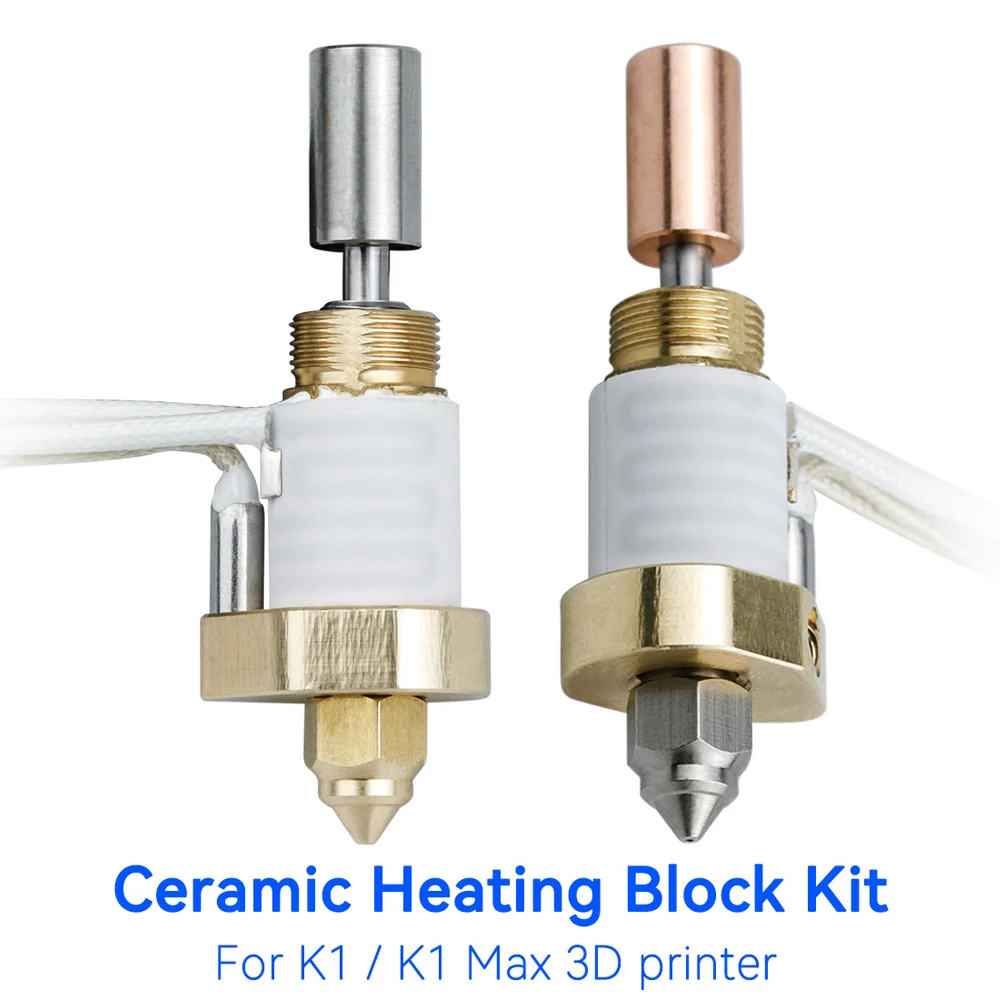 

Ceramic Heating Block Kit 320° Bimetallic Throat Hotend Kit Thermistor Cartridge Heater 60W For K1 MAX / K1 3D Printer Parts