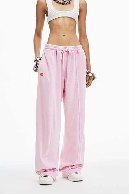 

173697 Fashion Classic Trendy Luxury Designer Autumn/ Winter New Apple Letter Printed Casual Sporty Wide Leg Pants Female A2