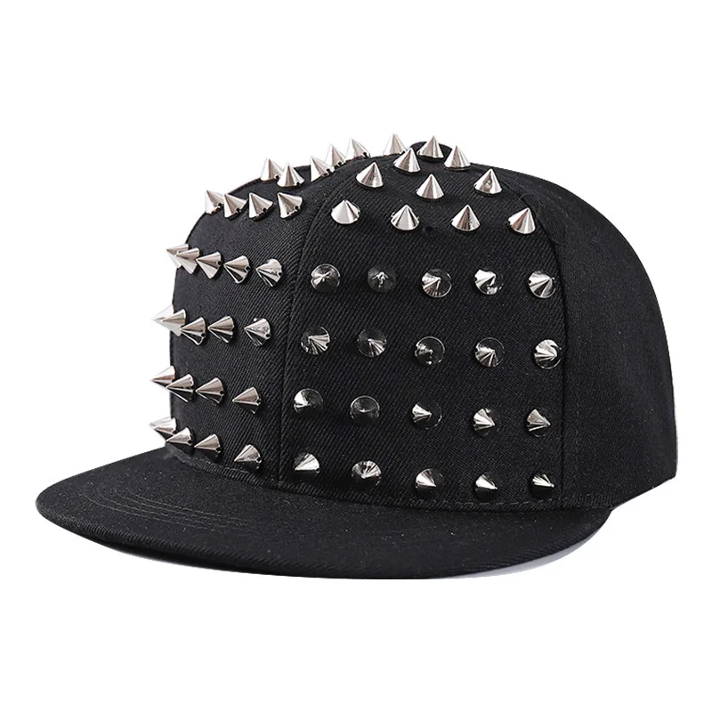 Unisex Punk Studded Baseball Hip-Hop Hat Adjustable Snapback Spike Rivet Stud Cap