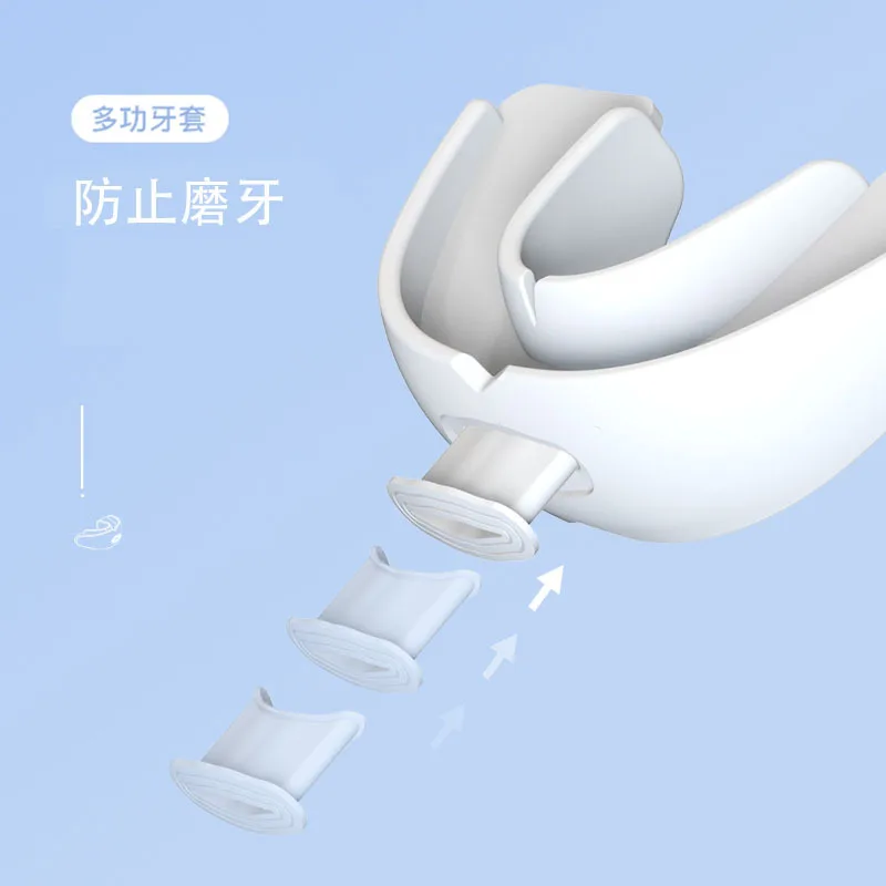 Home snoring cessation device to prevent grinding teeth, assist in sleep, prevent noise and snoring, and sleep braces