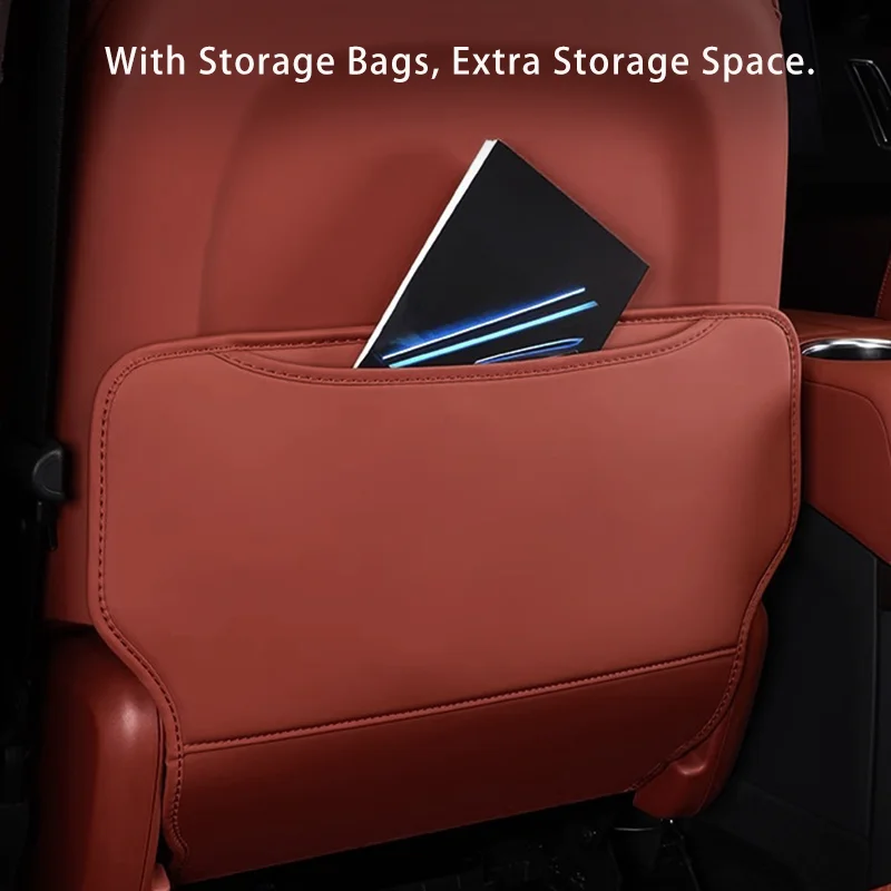Car Seat Back Protector For BMW PU Leather Anti Kick Dirty Mats Pad With Storage Pocket For Children Kids Interior Accessories
