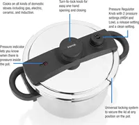Pressure Cooker 8 Qt - Stainless Steel, Multi Pressure Levels, Easy Locking, Induction Ready, Digital Coo 2