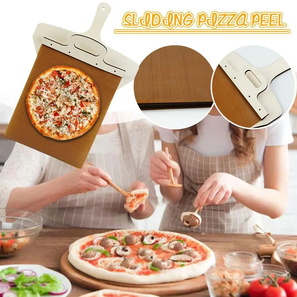 

Sliding Pizza Peel - Pala Pizza Scorrevole Pizza Shovels kitchens Tools Wooden Handle Transfer Pizza Spatula Bread Baking Tools