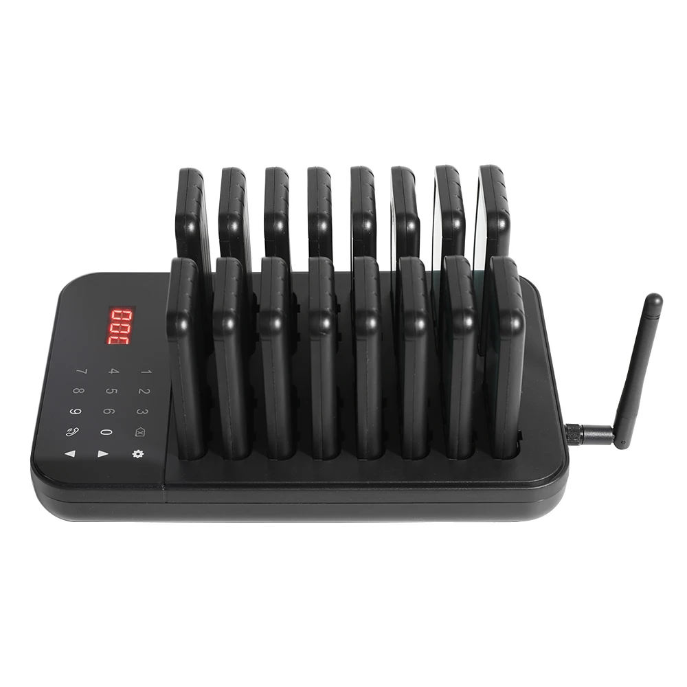 Wirelesslinkx Wireless Restaurant Pager System16 Beepers Queue Paging System for Coffee Dessert Shop Food Truck Court Bar
