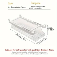 1pc Hanging Beer and Beverage Storage Rack,Rolling Refrigerator Transparent Storage Box,Kitchen Can Organizer 2