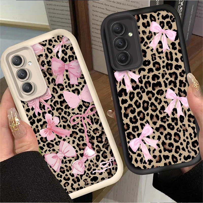 Leopard Pink Bow Print Phone Case Cover