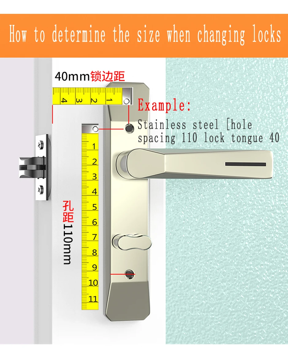 única língua, Old Fashioned Quarto Door Lock, Keyless Universal Tipo Locks