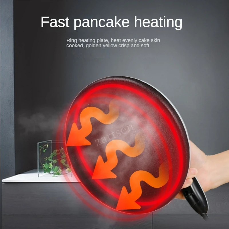 Non-stick Electric Crepe Pizza Maker Pancake Machine Griddle Baking Pan Cake Machine Kitchen Cooking Tools with Egg Beater crepe maker cake machine baking pan