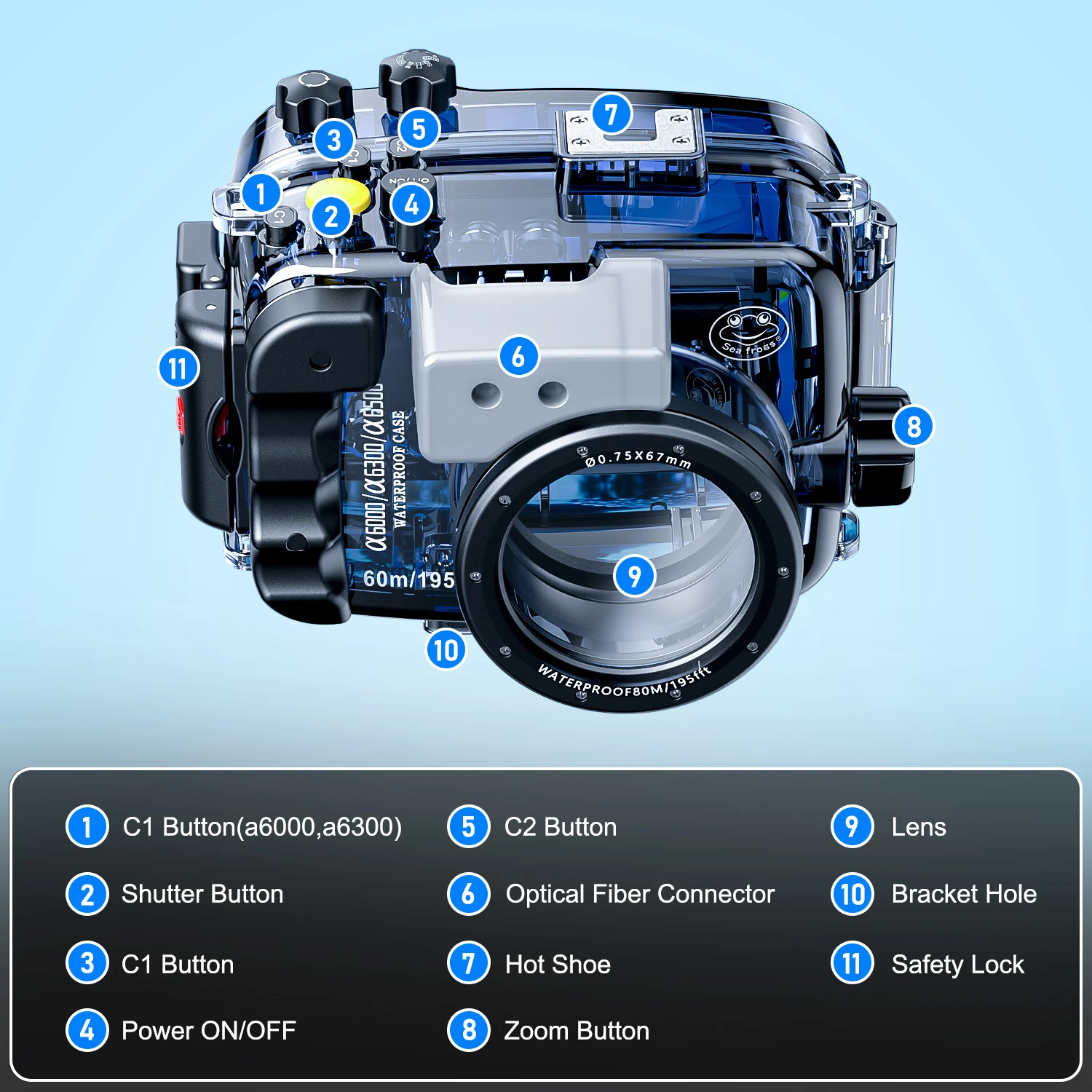 Tas kamera bawah air untuk fotografi Sony, A6000 A6300 A6500