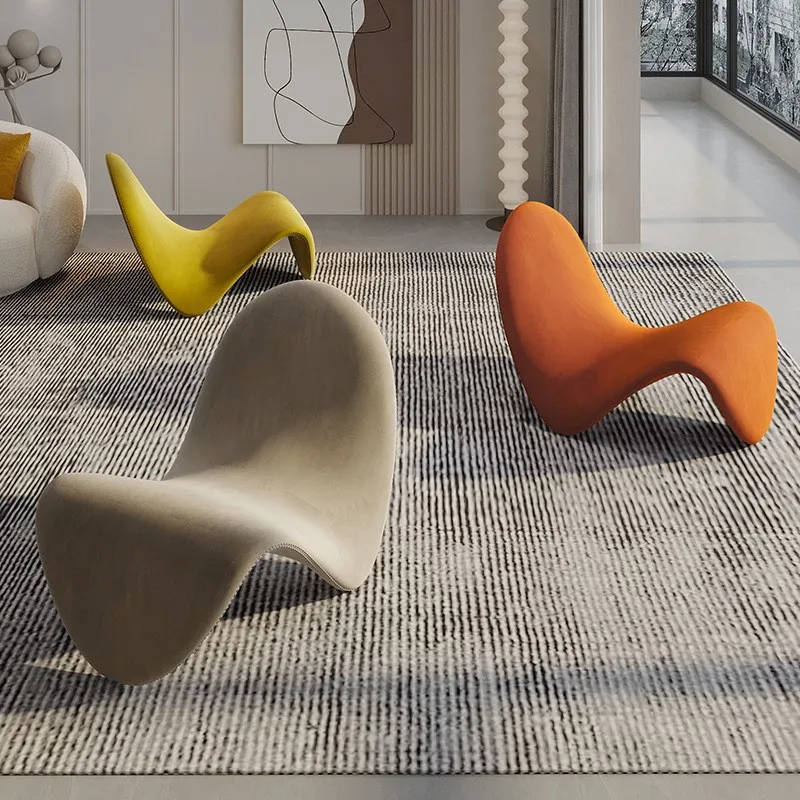 Living room chair tongue chair lazy person sofa single designer models living room balcony lying leisure creative net red Ins style single chair