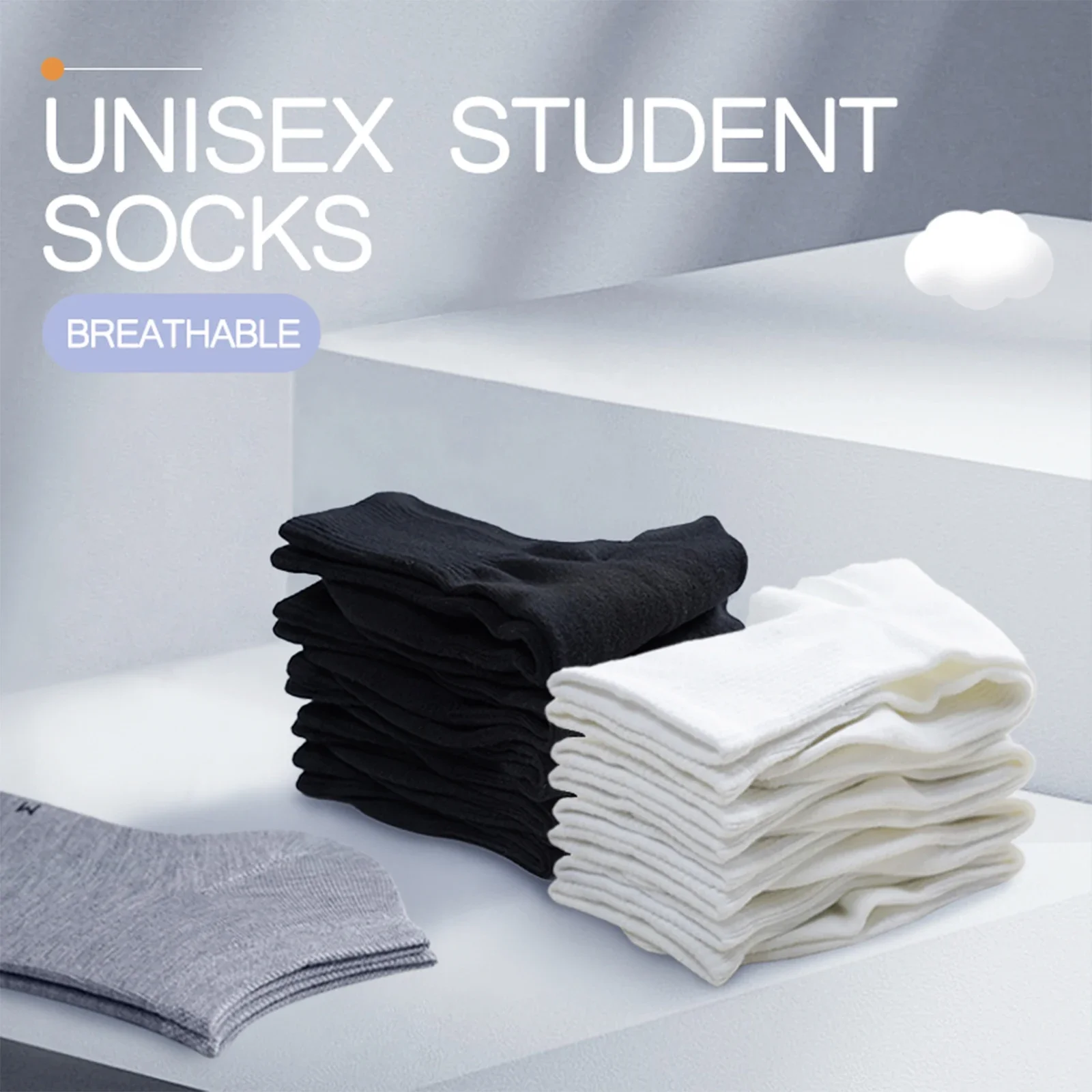 1 Pairs Boys Girls Four Season Socks Cotton Youth Student Short Socks Ankle Socks Sports Casual Middle Tube Sox 4-18 Years Old 6
