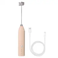 Mixeur électrique, mixeur électrique rechargeable à 3 vitesses pour lait et café, batteur à œufs, mixeur de cuisine pour gâteaux et crèmes, mousseur à lait 5
