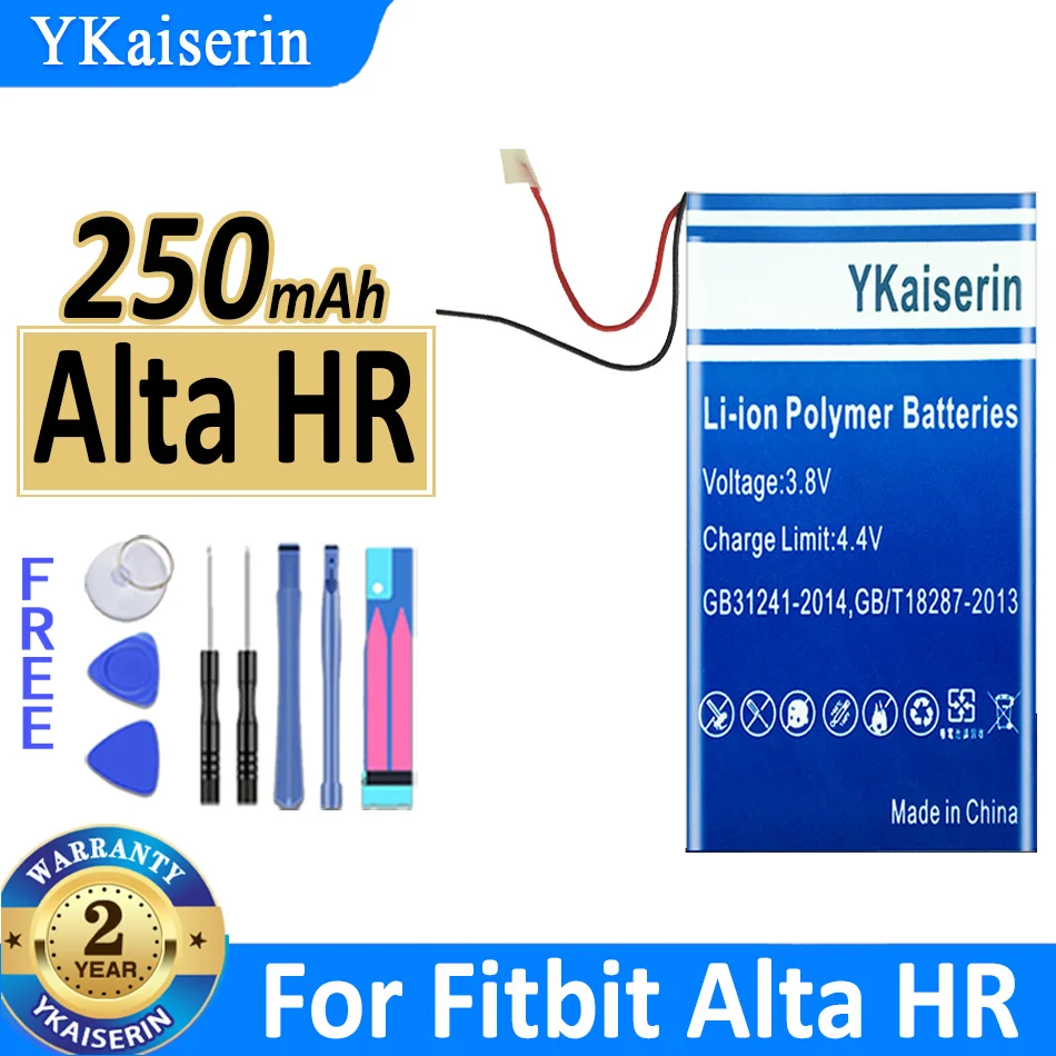 

250mAh YKaiserin Battery For Fitbit Alta HR AltaHR WL-FBT07 2-wire Digital Bateria