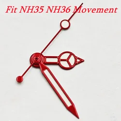 Silver & Black Green Luminous Watch Hands (Red - NH)