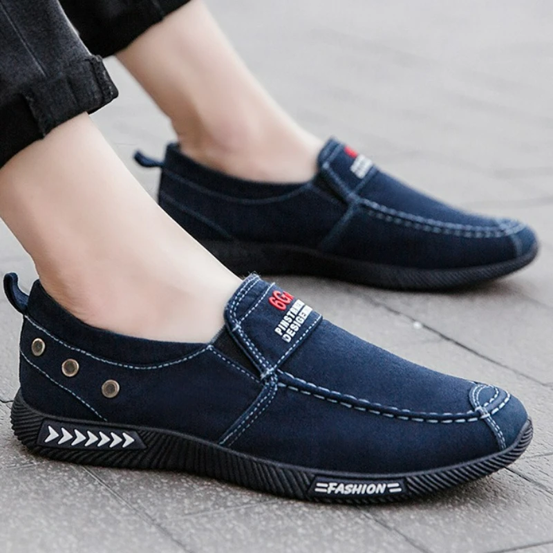 Men Canvas Shoes Denim Sneakers 2025 Vintage Outdoor Slip on Casual Shoes Non-slip Male Loafers Soft Sole Lightweight Men Shoes - 2