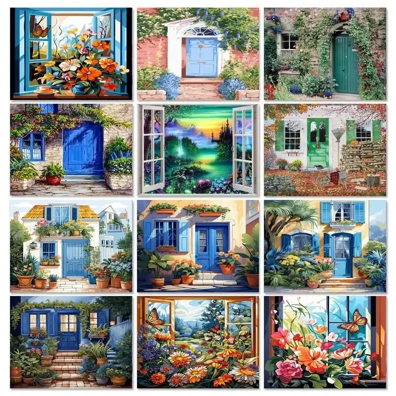 

532872 Modern Painting By Numbers Door Drawing Canvas Landscape By Numbers For Adults Gift Art Picture Diy Ideas