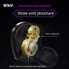 CVJ Night Elf Dual-Channel 3 Dynamic Driver In-Ear Wired HIFI Headphones High-Quality Earbuds with Microphone 3.5mm 2