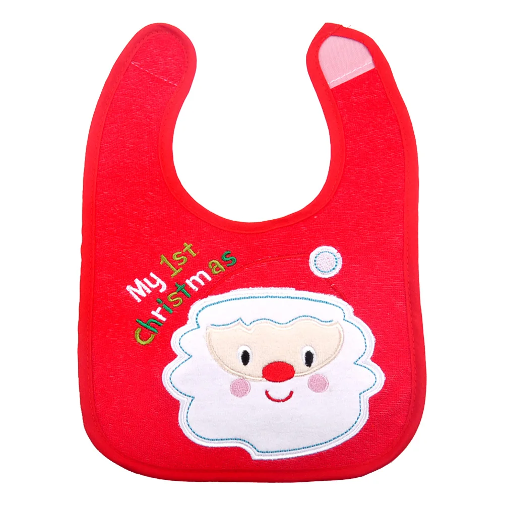 Christmas Baby Bib Round Neck Burp Cloths Santa Christmas Tree Pattern Feeding Bibs Infant Saliva Towel For Newborn Baby baby bibs cute cartoon pattern toddler baby waterproof saliva towel cotton fit 0 3 years old infant burp cloths feeding