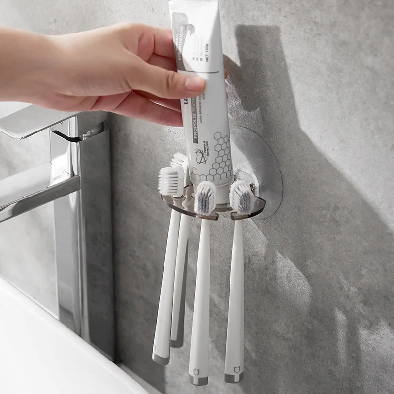 Samolepící zeď namontovat zubní pasta dávkovač zubní kartáček držák úložný squeezer holicí strojek držák koupelna police