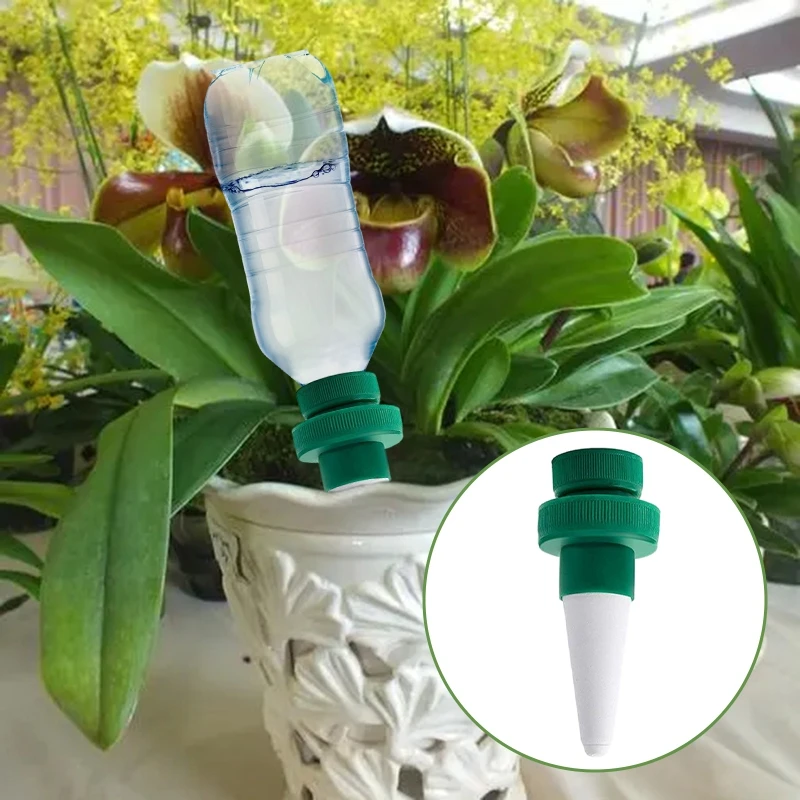 Self-Watering Dripper Head Automatic Drip Irrigation Watering Spike Bottle Nozzle Indoor Travel Potted Plant Waterers Can Device