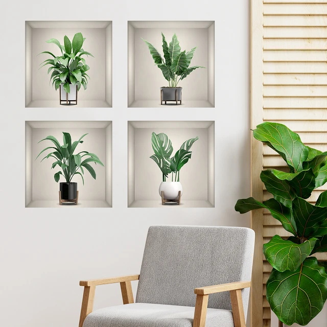 Stickers muraux Plantes vertes Fond Salon  Plantes Stickers muraux  Décoration-Stickers muraux-Aliexpress