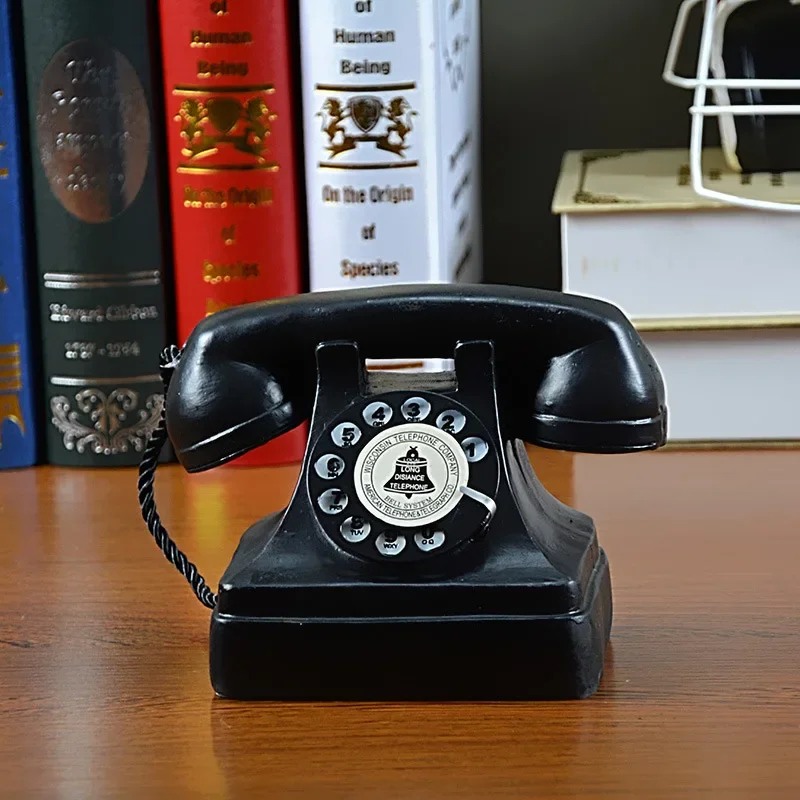 Creative Retro Nostalgic Make Old Projector Telephone Resin Model Store Window Crafts Coffee Shop Restaurant Decoration Home 1Pc
