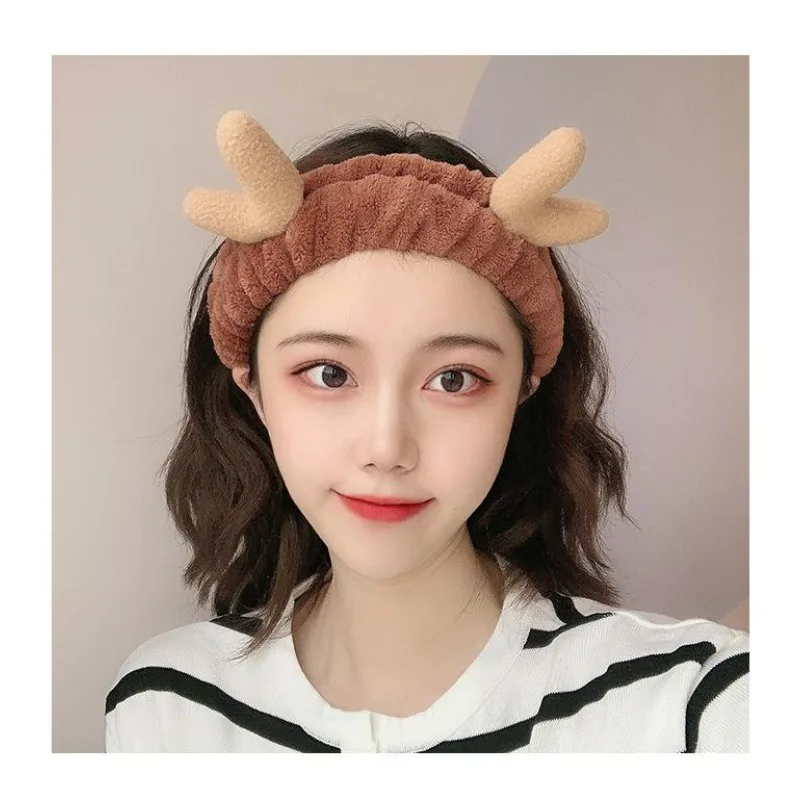 Women's Coral Fleece Cat Ear Headband - Ultra-Soft Skincare & Makeup Accessory,  Non-Slip  Design for  At - Home  Use