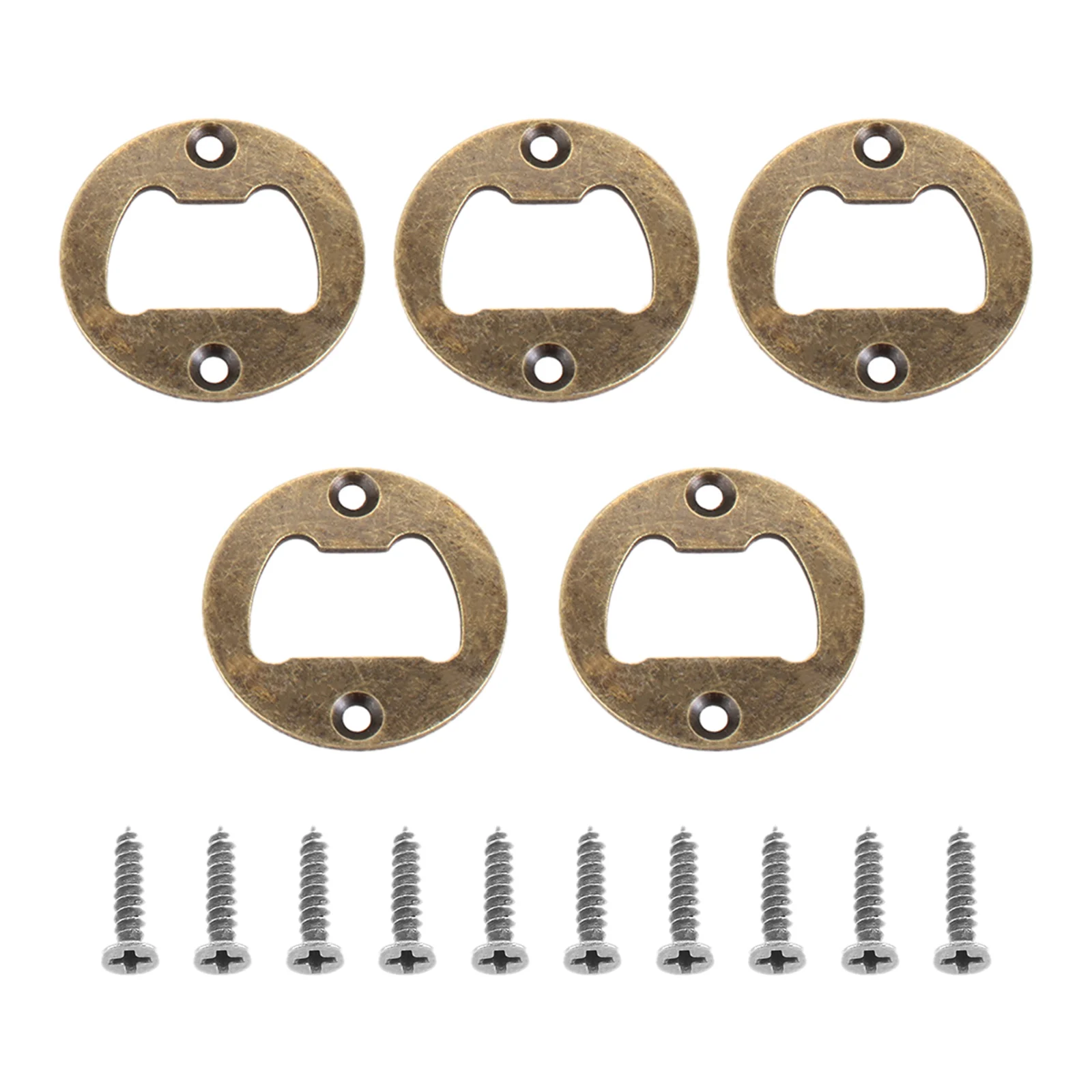Bottle Opener 2/5/10 Pcs Round Bottle Opener Insert 40mm Wine Beer Opener Bar Drinking Accessories Screws Home Kitchen Party Supplies