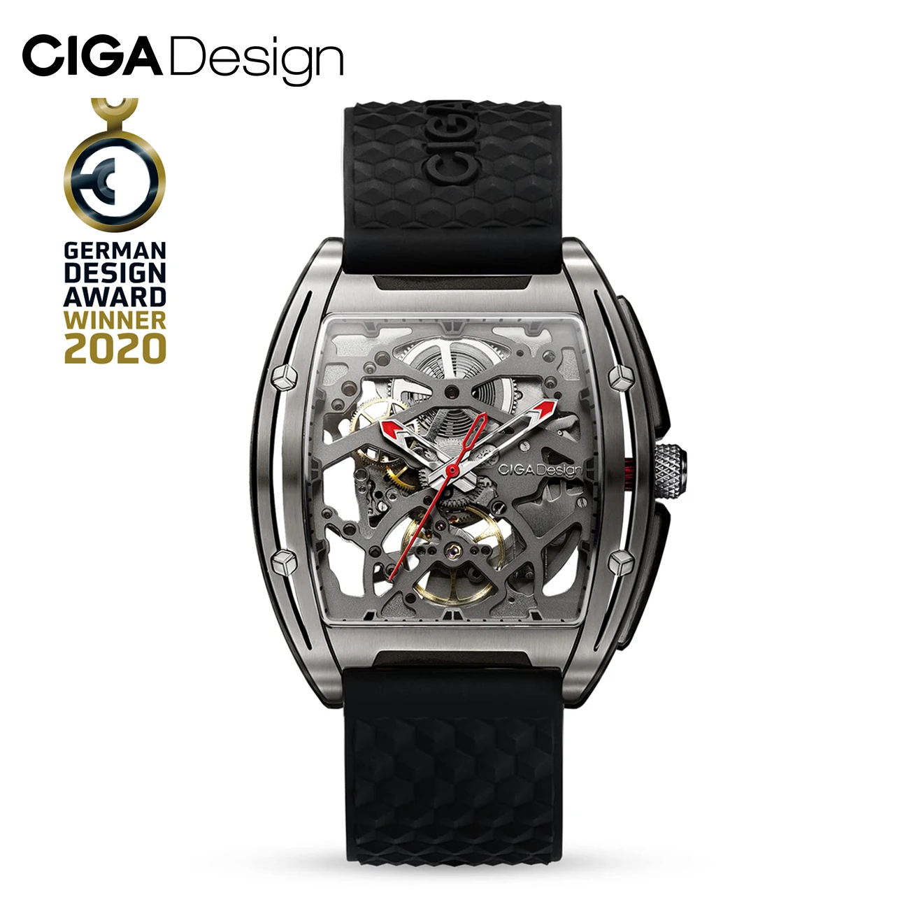 

CIGA Design Z Series Skeleton Mechanical Titanium Watch for Men 2024 Luxury Automatic Movement Tonneau Wrist Watches Timepiece