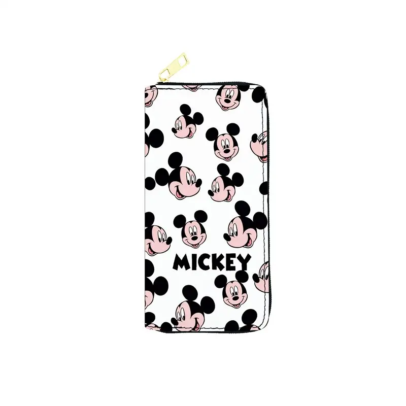 Disney Mickey Mouse Wallet for Women Cartoon Character Minnie Donald Duck PU Leater Long Wallet Multifunction Card Holder Clutch long wallet Wallets
