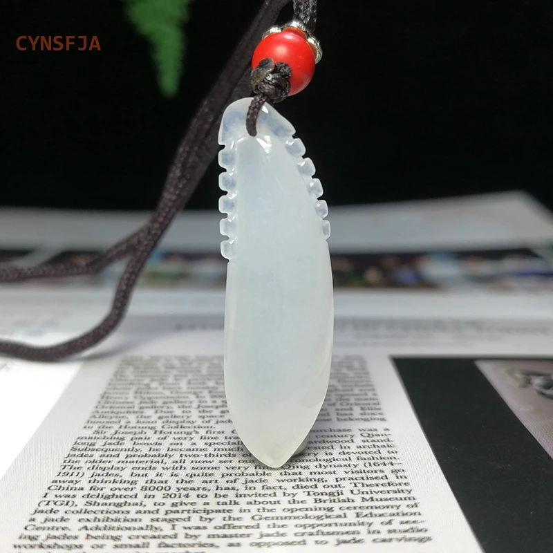 

CYNSFJA Real Certified Natural A Grade Burmese Jadeite Lucky Amulets Melon Jade Pendant High Quality Hand Carved Best Gifts