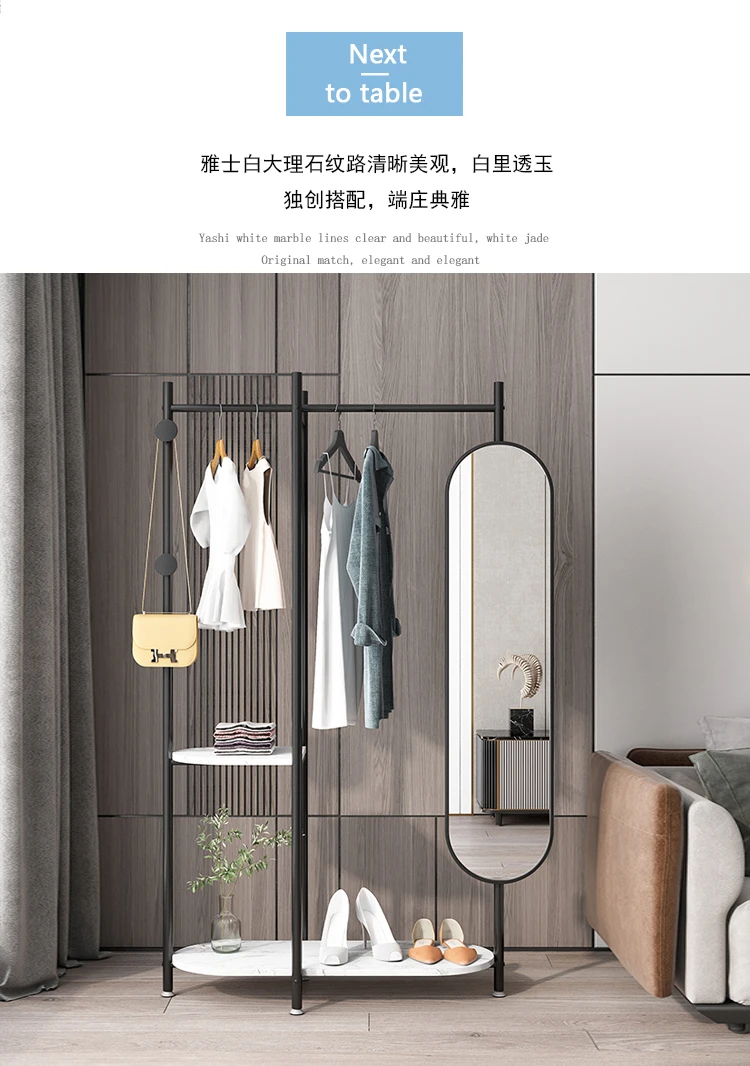 Appendiabiti Da Terra Con Ruote - Portabiti Multifunzione Nordico Per Camera, Nero 60cm - Foto 12