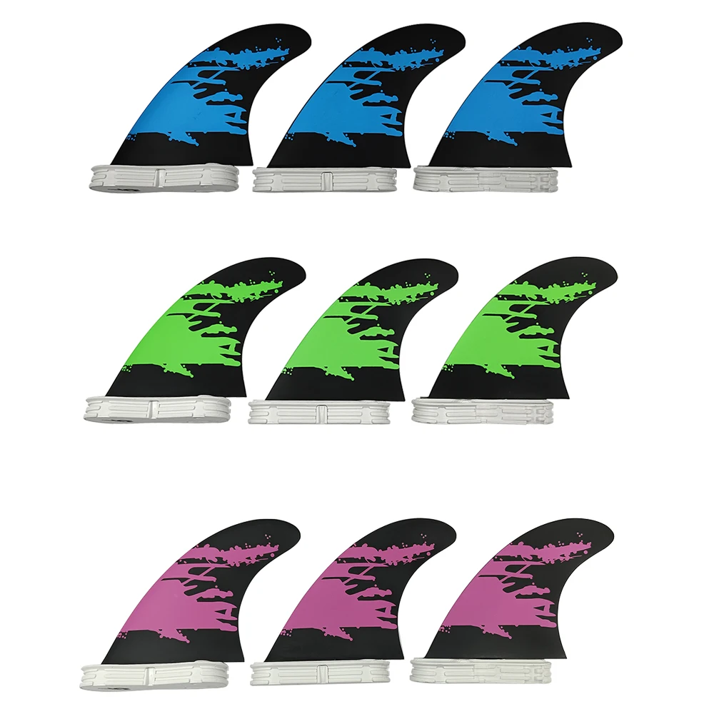 UPSURF FCS 2 Fin G5 Surfing Accessories Purple/Blue/Green Fiber