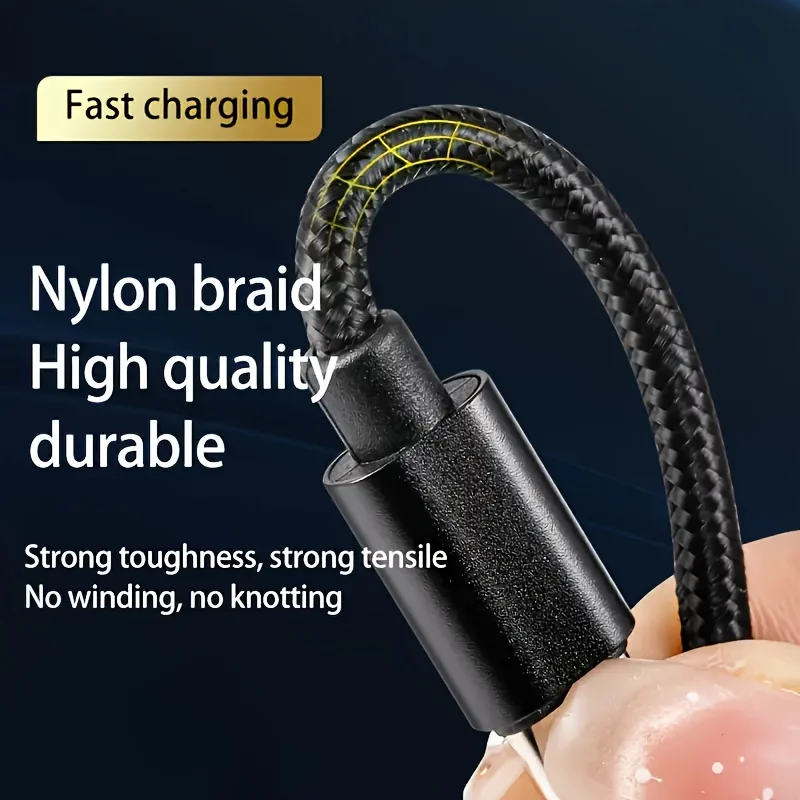 Fast Charging USB to Type C Braided Cable - 1/3 Pack