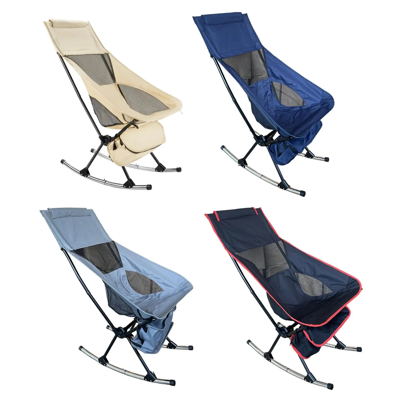 

Rocking Camping Chair Folding Chair Mesh Back Accessories Rocker Stool Swing Chair Seat for Fishing Outdoor Activities Sports