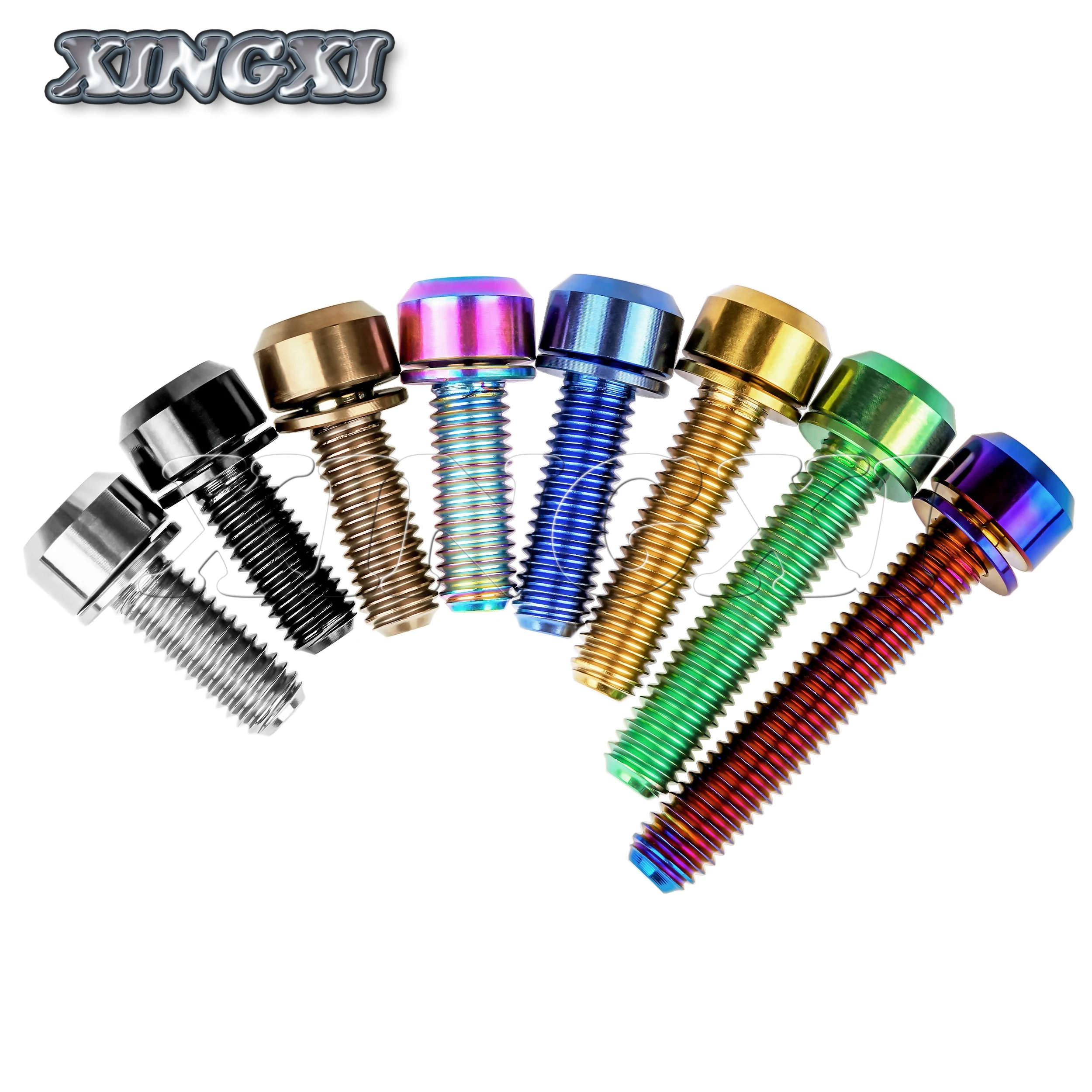 Titanium Bolts Xingxi M5/M6x16 18 20 25 30 35mm With Washer For Bicycle Srew Disc Brake Stem Clamp Bike Accessories Fasteners