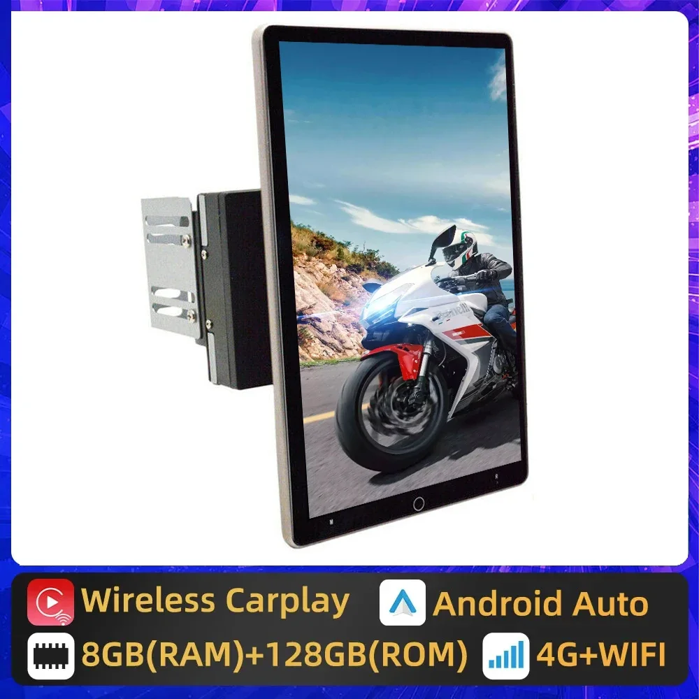 

Android 13 2 Din Car Radio Multimedia Video Player Universal 10.1" Rotatable Vertical Touch Screen Carplay Stereo GPS Navigation