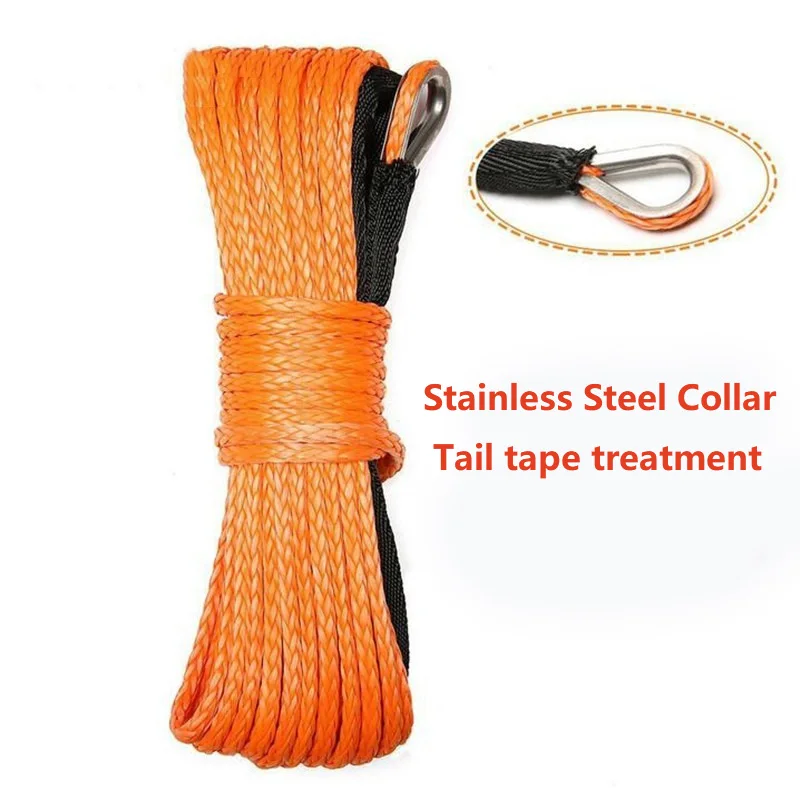 7mmx15m Truck Boat Emergency Replacement 9300lbs 12 Strand winch rope ATV UTV