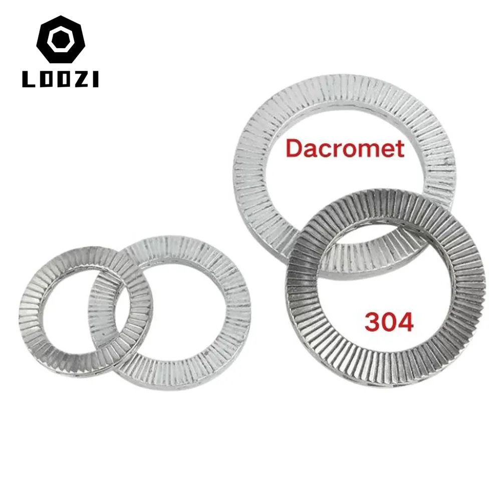 Dacromet Edelstahl-Doppeldeck-selbstsichernde Unterlegscheibe, Keilverschluss, lose stoßfeste Dichtung, M3, M4, M5, M6, M8, M10, M12, M14, M16 ~ M22 – Detail 3