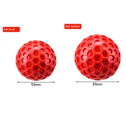 Durable Interactive Sound Honeycomb Ball - Natural Rubber Teething Toy - M (Red)