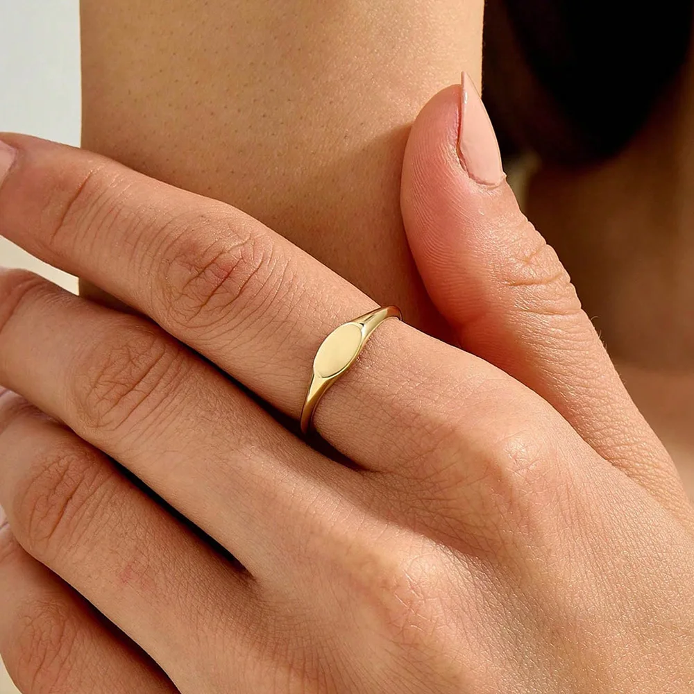 Tiny Oval Rings For Women For Gold Jewelry