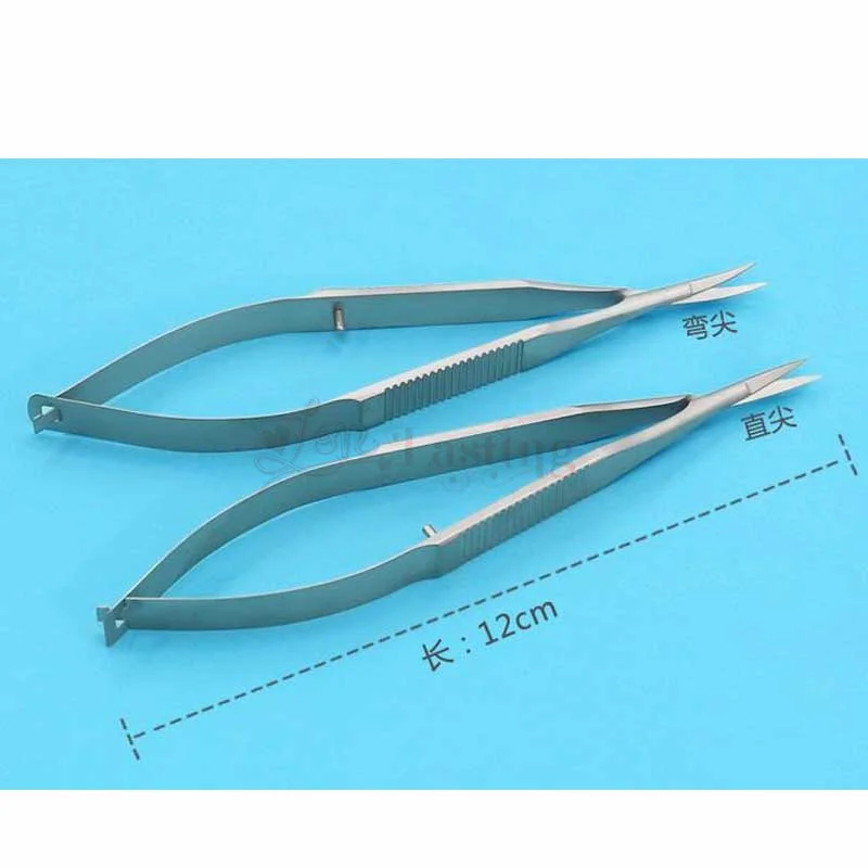 Ophthalmic Corneal Scissors Angle Microsurgical Stainless Steel Curved Straight pointed 12/14/16cm Hand Surgical Scissors ﻿ 4