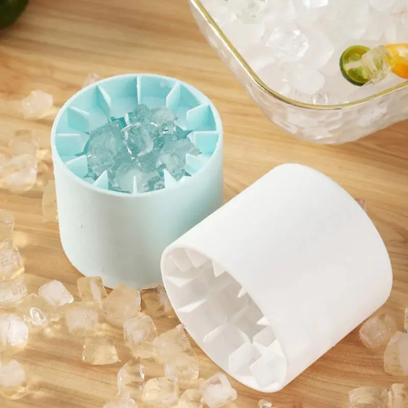 Silicone Mold Ice Cube Tray Maker Portable Cylinder Bucket Wine
