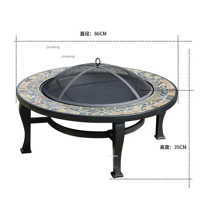 Balcony Fire Pits Coffee Shop Restaurant Commercial Brazier Outdoor Garden Villa Heaters Courtyard Barbecue Table Ser
