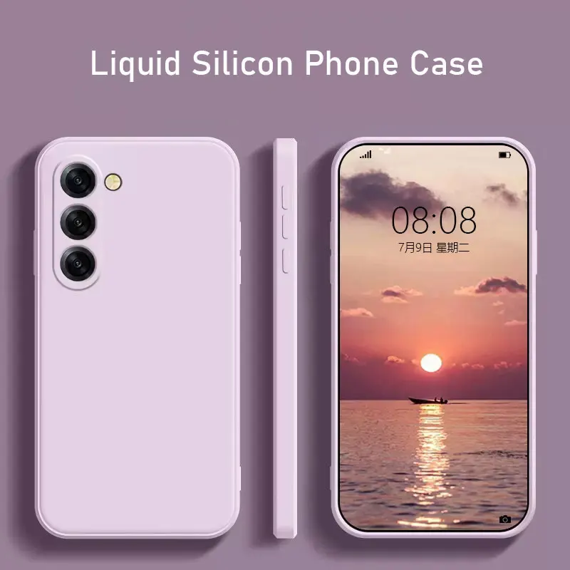Official Silicon Phone Case For Samsung Galaxy S26 S25 S24 S23 S22 S21 S20 Ultra FE Plus S26Ultra + Shockproof Back Cover Funda