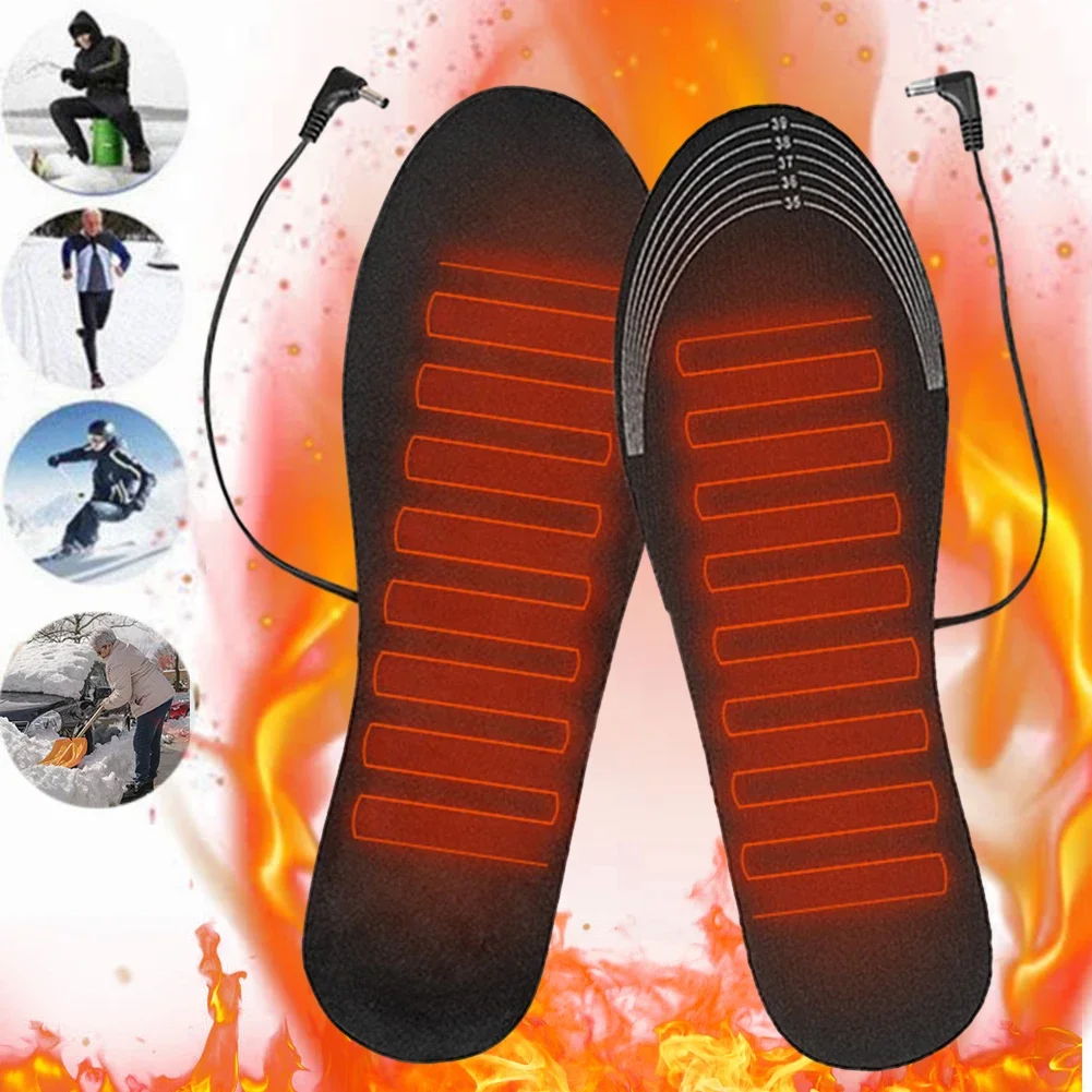 Electric Foot Warmer Comfortable Rechargeable Heated Insoles Lightweight 3 Heating Levels for Winter Fishing Hiking Camping