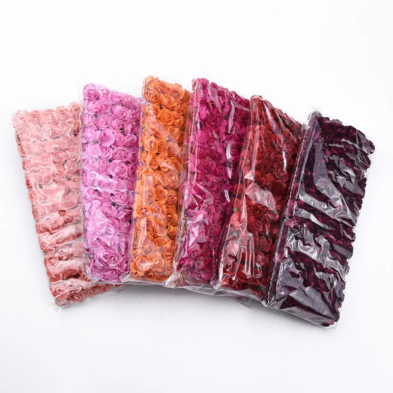 Artificial Flowers 144pcs simulation paper Rose Outdoor courtyard UV protection Garden Wedding Home Diy gift Candy Box Decoration
